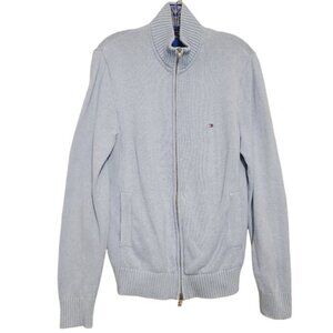 Tommy Hilfiger | Men's Sky Blue Full Zipper Cardigan Sweater (Size Medium)